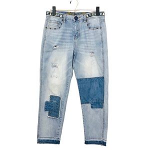 Exotic Jeans By Desigual Women’s 28 Blue Embroidered Zip